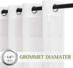 NICETOWN 45" Long White Flax Linen Sheer Bedroom Curtains Grommet, Decorative - Image 2