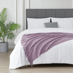 BOURINA Light Lavender Throw Blanket 50x60 Inches Throw Textured Solid Soft - Image 4