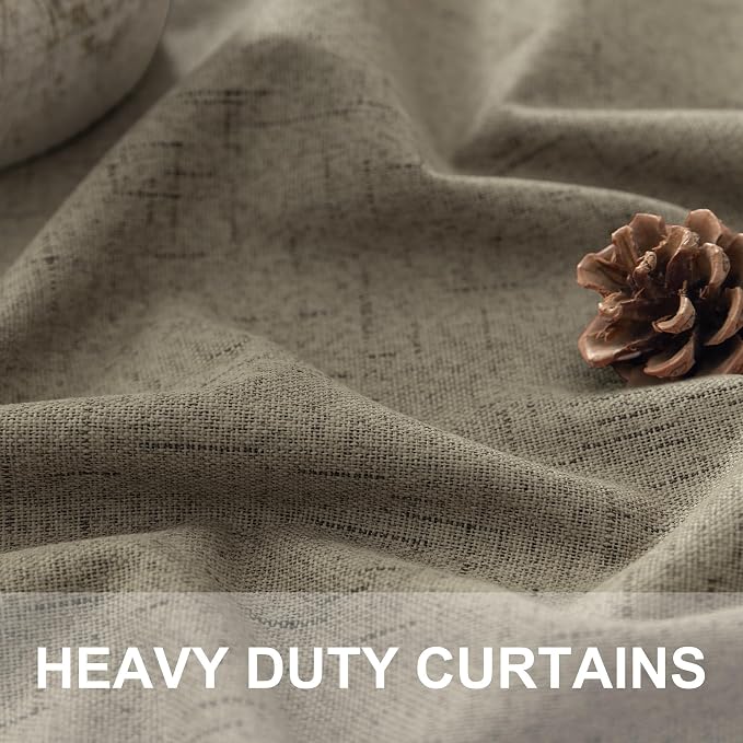 Dark Taupe Neutral Blackout Curtains 96 Inch Long 2 Panel Insulated Sliding - Image 3