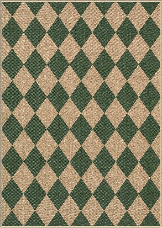 Lahome Colette Checkered Outdoor Rug 5x7, Washable Rug - Image 8