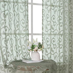 OWENIE Furman Sage Green Semi Sheer Curtains 72 inches Long by OWENIE
