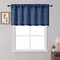 OWENIE Navy Blue Valances for Windows 1 Pcs 24 Inch Length, Light Filtering by OWENIE