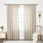 MYSKY HOME Boho Curtains Farmhouse Living Room Curtain Drapes, Light Filtering - Image 2
