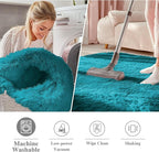 OLANLY Teal Round Rugs for Bedroom - Image 2