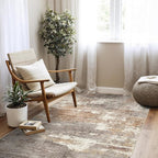 4x5 Washable Entryway Area Rug: Modern Abstract Runner Rugs Indoor Soft Non - Image 7
