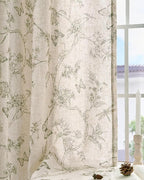 jinchan Floral Linen Curtains for Living Room 84 Inch Length Butterfly Curtain - Image 9