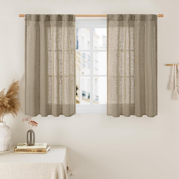 LAMIT 40 Inch Length Linen Curtains by LAMIT