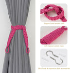 NICEEC 4 Pack Natural Cotton Rope Curtain Tiebacks Elegant Boho Style - Image 2