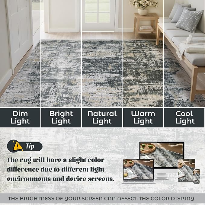 XLUEZ 9x12 Area Rug for Living Room, Washable Modern Abstract Large Area Rug - Image 8