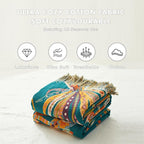 MSGKV Boho Throw Blanket for Bed Twin Size 100% Cotton Floral Blanket 60"x80" - Image 5