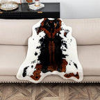 Faux Cowhide Rug Cow Print Area Rug Premium Faux Animal Skin Hide Rugs Tricolor - Image 7