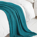 BOURINA Throw Blanket Textured Solid Soft Sofa Throw Couch Cover Knitted - Image 5