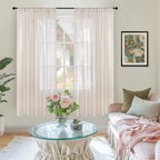 BGment Oatmeal Linen Curtains 63 Inches Long - Image 2