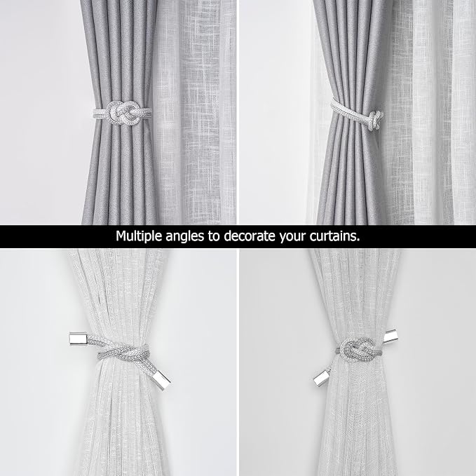 NICEEC 4 Pack Mini Magnetic Curtain Tiebacks Nordic Simple Style Drape Tie - Image 6