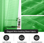 SpaceDresser Check Sheer Curtains 96 Inches 2 Panels Set, Rod Pocket Plaid - Image 5