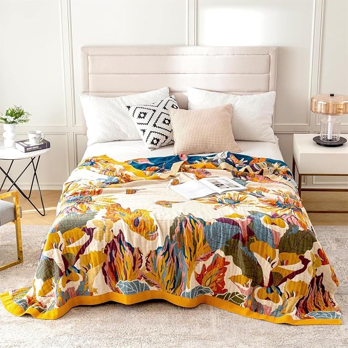 MSGKV Boho Throw Blanket King Size 108" x90'' Cotton Blanket - Image 2