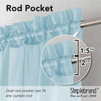 Simplebrand Sky Blue Sheer Curtains 72 Inches Long 2 Panels - Image 5