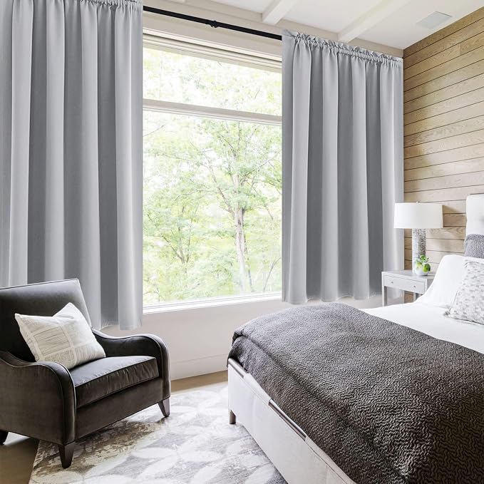 DWCN Blackout Curtains Room Darkening Thermal Insulated Bedroom Curtains Window - Image 2