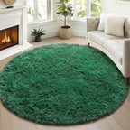 ONASAR Dark Green Round Area Rug 4ft, Soft Bedroom Circle Rugs - Image 3