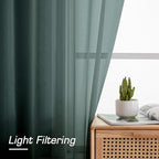 OWENIE Green Sheer Curtains 78 Inches Long - Image 2
