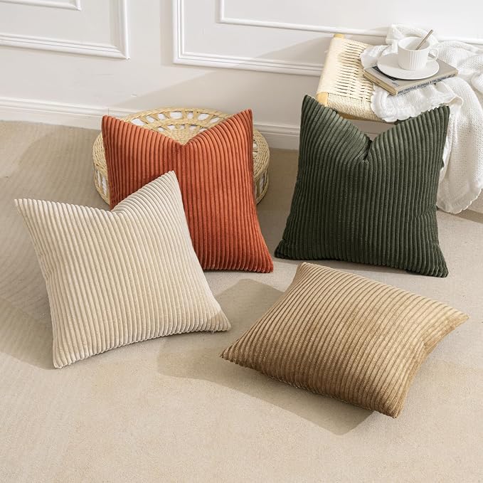 MIULEE Boho Farmhouse Throw Pillow Covers 24x24 Inch Set of 4 Mordern - Image 4