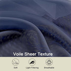 Sheer Navy Blue Curtains for Bedroom Living Room 90 Inches Long 2 Panels Set - Image 7
