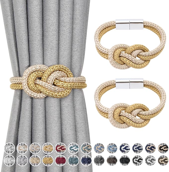 NICEEC 2 Pack Mini Magnetic Curtain Tiebacks Nordic Simple Style Drape Tie by NICEEC
