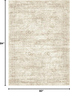 5x7 Area Rugs Beige Low Pile Indoor Washable Trendy Faded Style Rugs - Image 2