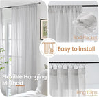 BGment Light Grey Linen Curtains 45 Inch Length - Image 6