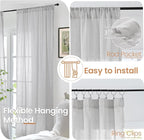 BGment Light Grey Linen Semi Sheer Curtains - Image 6