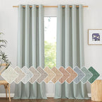 NICETOWN Linen Sage Green Curtains 96 inches Long by NICETOWN