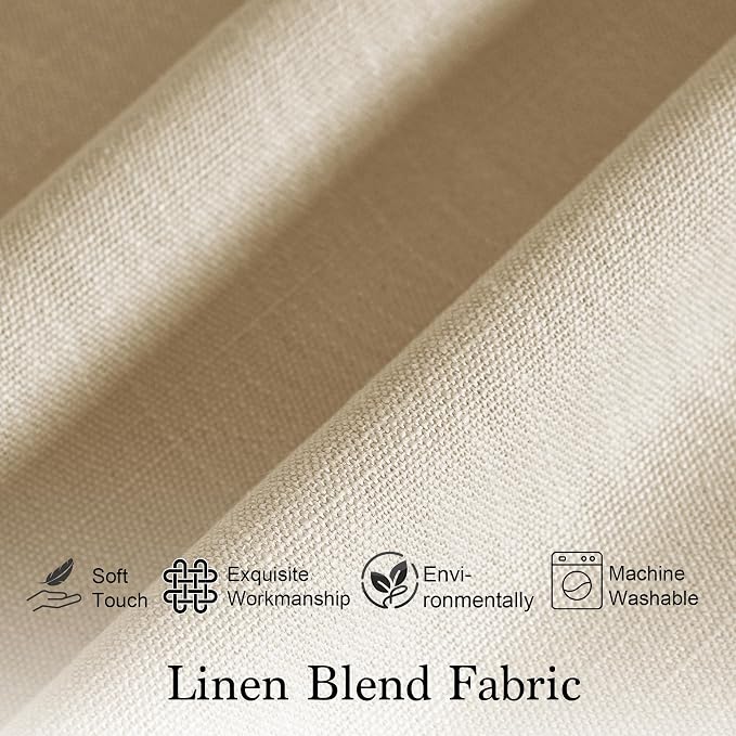 RYB HOME Short Kitchen Valances Faux Linen Blended 2 Panels Privacy Protect - Image 4