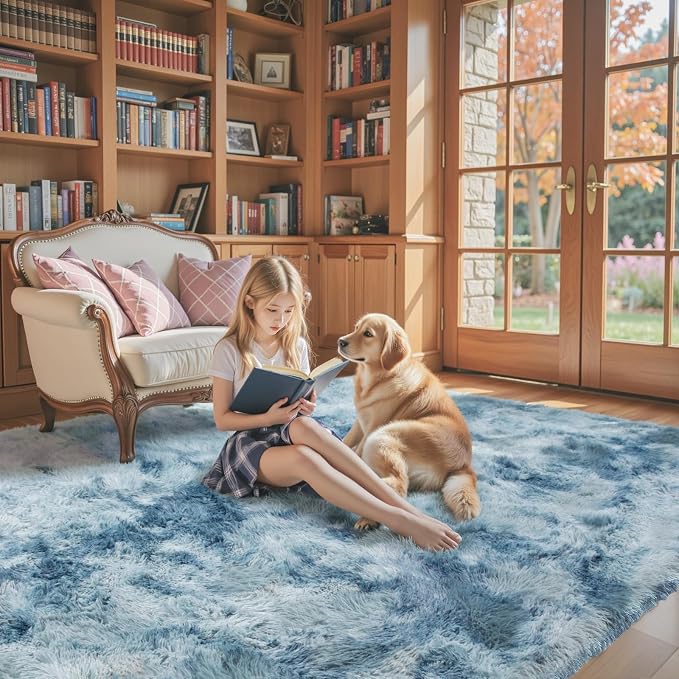 Area Rugs 9x12 Living Room, Large Area Rug Shag Shaggy Carpet Soft Plush Furry - Image 6