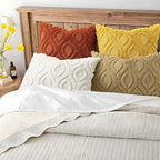 decorUhome Throw Pillow Covers 16x16 Inch Set of 2, Soft Plush Faux Wool Rust - Image 3