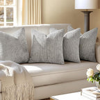 MIULEE Pack of 4 Couch Throw Pillow Covers 20x20 Inch Light Gray Soft - Image 5