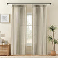 Pinch Pleated Linen Curtains 84 Inch Length 2 Panels Set, Light Filtering Linen by IVAPUPU