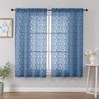 Chyhomenyc Dusty Blue Short Curtains 45 Inch Length 2 Panels, Light Filtering by Chyhomenyc