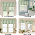 OVZME Valance for Windows, Light Filtering Faux Linen Textured Small Short - Image 5