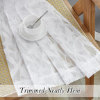 Lecloud Leia Texture Sheer White Curtains 54 Inch Length Set of 2 Panels - Image 8