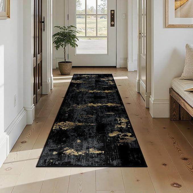 Washable Area Rugs 2x7 Non-Slip Modern Abstract Soft - Image 3