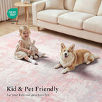 Rugflix 8x10 Area Rugs for Kids Girls Room, Washable Large Rug Stain-Resistant - Image 6