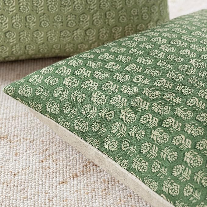 Foindtower Set of 2 Decorative Vintage Floral Print Throw Pillow Covers Neutral - Image 3
