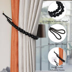 Wood Bead Curtain Tiebacks, KLOGTSIND Set of 4 Curtain Holdbacks - Image 5