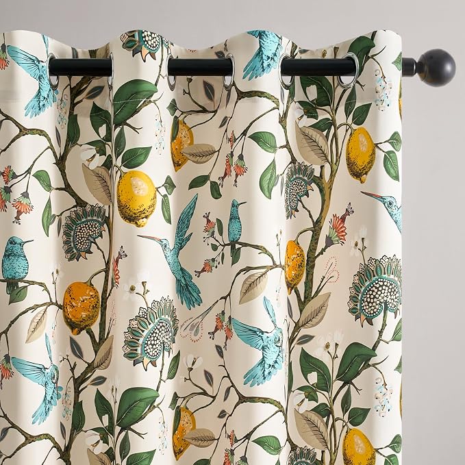 Topfinel Vintage Floral Curtains 72 Inches Long Boho French Country Grommet - Image 3