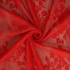 YJ YANJUN Vintage Lace Curtains 96 Inches Long-Victorian Floral Pattern Red - Image 6