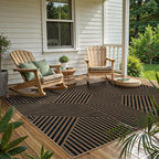 Lahome Enfys Modern Geometric Outdoor Easy Jute Rug, 5x7 Patio Living Room Rug - Image 5