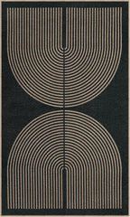 Lahome Enfys Modern Rainbow Easy Jute Outdoor Patio Rug, 3x5 Black Washable Rugs - Image 7