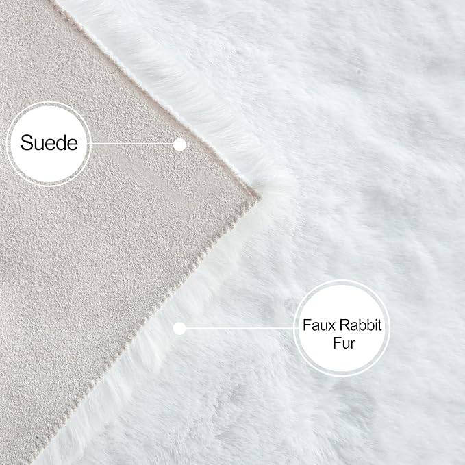 ORINOVA White Shag Round Rugs 8ft - Image 6