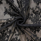 YJ YANJUN Vintage Lace Curtains 96 Inches Long Victorian Floral Gothic Black - Image 5
