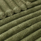 Exclusivo Mezcla King Size Flannel Fleece Blanket, Super Soft Striped Jacquard - Image 4